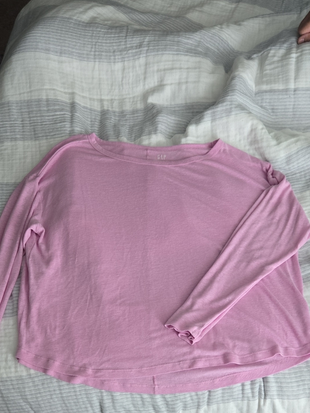 GAP Light Pink Long Sleeve Crew Tee